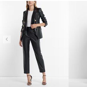 NEW WITH TAGS EXPRESS faux leather pleated ankle trouser
